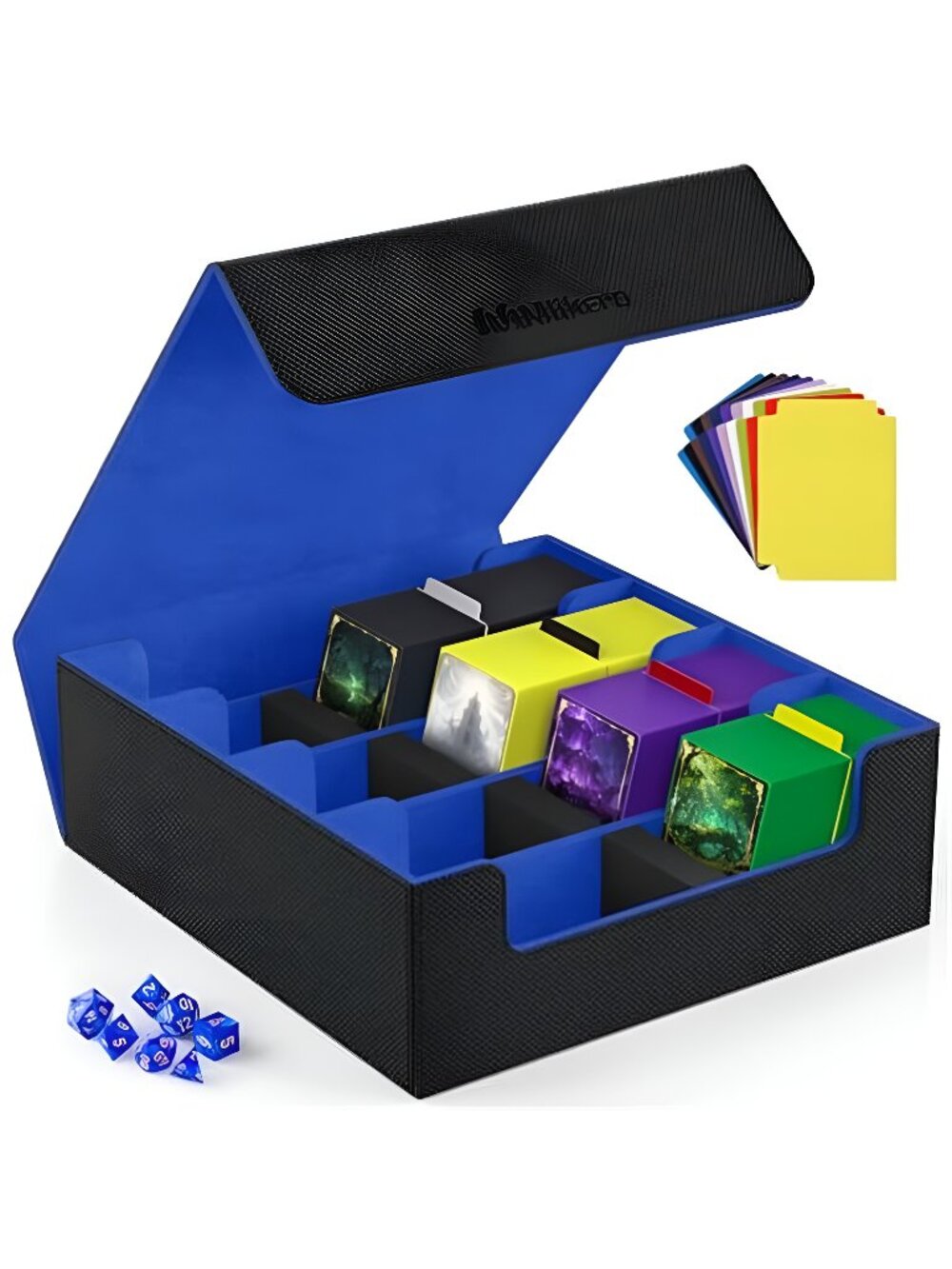 Card Deck Case, 2400+ Trading Card Storage Box with 10 Colorful